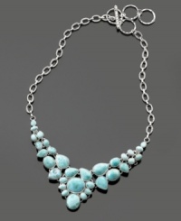 Captivating larimer is draped in a mosaic of sterling silver on this stunning bib necklace. Approximate length: 16 inches plus 2-1/2-inch toggle bar and extender. Approximate drop: 3-1/2 inches. Captivating larimer is draped in a mosaic of sterling silver on this stunning bib necklace. Approximate length: 16 inches plus 2-1/2-inch toggle bar and extender. Approximate drop: 3-1/2 inches.