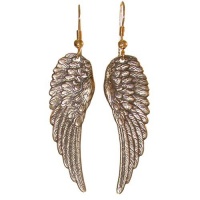 1 7/8 Angel Wings Earrings, Quality Made in USA!, in Antique Brass