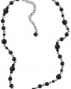 Charter Club Silver-Tone Jet Black Bead 18 Necklace