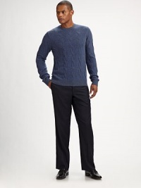 EXCLUSIVELY OURS. Classic lines and a flat-front shape tailored in premium wool for a look that always in style.Flat-front styleSide slash, back welt pocketsUnfinished hemWoolMachine washMade in Italy EXCLUSIVELY OURS. Classic lines and a flat-front shape tailored in premium wool for a look that always in style.Flat-front styleSide slash, back welt pocketsUnfinished hemWoolMachine washMade in Italy