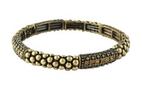 Stretch Bracelet - Antique Gold Tone Metal & Crystal Stones ~ Topaz (Gold Yellow) (FB70) Stretch Bracelet - Antique Gold Tone Metal & Crystal Stones ~ Topaz (Gold Yellow) (FB70)