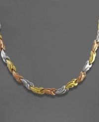 A lovely leaf pattern sets this colorful necklace apart from the rest. Crafted in 14k gold over sterling silver and sterling silver. Approximate length: 17 inches. A lovely leaf pattern sets this colorful necklace apart from the rest. Crafted in 14k gold over sterling silver and sterling silver. Approximate length: 17 inches.