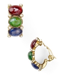 Get the inside track to bold style with this pair of chunky beaded earrings from Carolee, flaunting an eye-catching mix of multi hued stones and gold plate. Get the inside track to bold style with this pair of chunky beaded earrings from Carolee, flaunting an eye-catching mix of multi hued stones and gold plate.