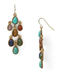 Inspired by exotic locales, this pair of textured beaded chandelier earrings from Lauren Ralph Lauren will lend far away allure to your look.