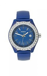 Fossil Women's ES2910 Blue Stainless Steel Expandable Bracelet Blue Steel Case Blue Dial Crystallized bezel Watch Fossil Women's ES2910 Blue Stainless Steel Expandable Bracelet Blue Steel Case Blue Dial Crystallized bezel Watch