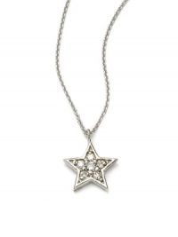 THE LOOKBrilliant Collection.08 tcw diamond star pendant14k white gold pendant and chainLobster claspTHE MEASUREMENTPendant length, about ¼Length, about 16ORIGINMade in USA THE LOOKBrilliant Collection.08 tcw diamond star pendant14k white gold pendant and chainLobster claspTHE MEASUREMENTPendant length, about ¼Length, about 16ORIGINMade in USA