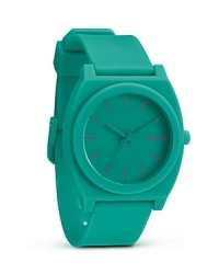 This bold peppermint watch from Nixon has a sporty streak. It features a custom molded band, advanced quartz movement, and hardened mineral crystal case for a cool combination of style and substance. This bold peppermint watch from Nixon has a sporty streak. It features a custom molded band, advanced quartz movement, and hardened mineral crystal case for a cool combination of style and substance.