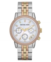 Triple play: this classic steel watch from Michael Kors' Ritz collection swims with elegance with rosy and golden tones. Triple play: this classic steel watch from Michael Kors' Ritz collection swims with elegance with rosy and golden tones.