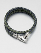 Braided leather bracelet exudes expert craftsmanship and is perfect for layering and wrap around styling.LeatherAbout 3 diam.Spring claspMade in Italy