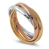 High Polished Stainless Steel Triple Multi Color Band Ring Size 6-11; Comes with Free Gift Box High Polished Stainless Steel Triple Multi Color Band Ring Size 6-11; Comes with Free Gift Box