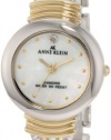 Anne Klein Women's 109069MPTT Diamond Accented Round Two-Tone  X Shaped Bangle Watch