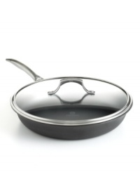 A pan with a purpose. This everyday fry pan from Calphalon features the exclusive Slide nonstick cooking surface, providing revolutionary release for flavorful eggs and other ingredients that glide effortlessly from pan to plate. Lifetime warranty. A pan with a purpose. This everyday fry pan from Calphalon features the exclusive Slide nonstick cooking surface, providing revolutionary release for flavorful eggs and other ingredients that glide effortlessly from pan to plate. Lifetime warranty.