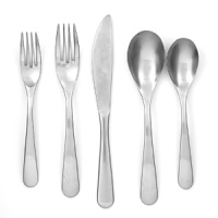 With graceful shapes, mirrored heads and satin-finished handles, the Ponte 45-piece flatware set brings modern polish to the table. With graceful shapes, mirrored heads and satin-finished handles, the Ponte 45-piece flatware set brings modern polish to the table.