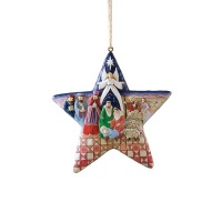 Jim Shore Heartwood Creek Nativity Star with Nativity Scene Hanging Ornament, 4-3/4 Inches Jim Shore Heartwood Creek Nativity Star with Nativity Scene Hanging Ornament, 4-3/4 Inches
