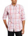 Nautica Men's Long Sleeve Open Madras Plaid Woven