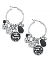 Add a charming allure to any look with these rhodium-plated hoop earrings from Style&co. Dangling zebra and glass seed beads add the perfect amount of polish. Approximate drop: 2 inches.