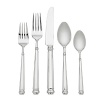 Substantial handles with dimensional banding details lend grand presence to this flatware collection from kate spade new york.