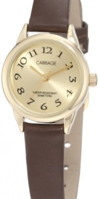 Carriage Women's C3C601 Gold-Tone Case Brown Strap Watch Carriage Women's C3C601 Gold-Tone Case Brown Strap Watch