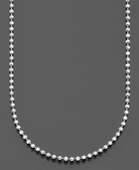 A jewelry collection classic. Bead chain necklace in 14k white gold. Approximate length: 16 inches + 2-inch extender. A jewelry collection classic. Bead chain necklace in 14k white gold. Approximate length: 16 inches + 2-inch extender.