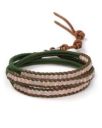 Designed to benefit Breastcancer.org, this Chan Luu wrap bracelet features a mix of muted clay stones, accented by a tonal cord. Tie it on as a show of support. Designed to benefit Breastcancer.org, this Chan Luu wrap bracelet features a mix of muted clay stones, accented by a tonal cord. Tie it on as a show of support.