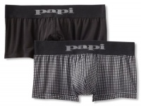 Papi Men's 2 Pack Ombre Dot Brazilian, Black/Grey, Small