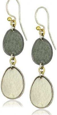 GURHAN Contour Short Drop Silver with Gold Hook Earrings GURHAN Contour Short Drop Silver with Gold Hook Earrings