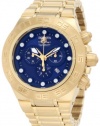 Invicta Men's 1941 Subaqua Sport Chronograph Blue Dial 18k Gold Ion-Plated Stainless Steel Watch