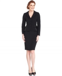 Delicate flounces embellished with sparkling sequins make for a lovely evening ensemble, from Kasper. Delicate flounces embellished with sparkling sequins make for a lovely evening ensemble, from Kasper.