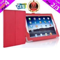 iPearl Leather Carrying Folia Cover Case for NEW iPad 4 (Retina display & Lightning connector), iPad 3 & iPad 2 with 30-pin connector, with Built-in Stand, hand strap, sleep/wakeup function and Touch Screen Stylus Pen - RED iPearl Leather Carrying Folia Cover Case for NEW iPad 4 (Retina display & Lightning connector), iPad 3 & iPad 2 with 30-pin connector, with Built-in Stand, hand strap, sleep/wakeup function and Touch Screen Stylus Pen - RED