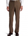 Louis Raphael ROSSO Men's Washable Wool Blend Herringbone Pattern Flat Front Dress Pant,Oat,38X32