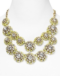 kate spade new york stacks the deck with this wow-worthy piece, featuring two terrific tiers of glass beads, citron-colored stitching, and gold-plated accents. It's a fresh, and wholly eye-catching spin on the statement necklace. kate spade new york stacks the deck with this wow-worthy piece, featuring two terrific tiers of glass beads, citron-colored stitching, and gold-plated accents. It's a fresh, and wholly eye-catching spin on the statement necklace.