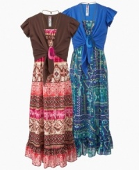 Wrap it up! She can put her summer style on display with this breezy maxi dress and feather necklace from Beautees, then snuggle into the cozy shrug when the weather cools. Wrap it up! She can put her summer style on display with this breezy maxi dress and feather necklace from Beautees, then snuggle into the cozy shrug when the weather cools.
