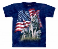 The Mountain Mens Wolf Flag Short Sleeve Tee The Mountain Mens Wolf Flag Short Sleeve Tee