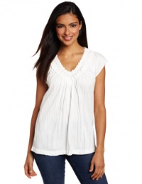 Calvin Klein Jeans Women's Macrame Flutter Sleeve Knit Top Calvin Klein Jeans Women's Macrame Flutter Sleeve Knit Top