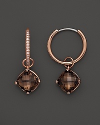 Lisa Nik 18K Rose Gold Diamond Hoop Earrings with Smokey Quartz Detachable Drops Lisa Nik 18K Rose Gold Diamond Hoop Earrings with Smokey Quartz Detachable Drops