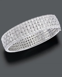 Add instant intrigue to the most casual or dressy look. This Balissima by Effy Collection sterling silver basket weave bangle incorporates sparkly round-cut diamonds (5/8 ct. t.w.) sure to catch everyone's eye. Approximate diameter: 2-1/3 inches. Add instant intrigue to the most casual or dressy look. This Balissima by Effy Collection sterling silver basket weave bangle incorporates sparkly round-cut diamonds (5/8 ct. t.w.) sure to catch everyone's eye. Approximate diameter: 2-1/3 inches.