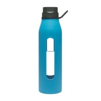 Takeya Classic Glass Water Bottle with Silicone Sleeve, Black/Cobalt, 22-1/2-Ounce Takeya Classic Glass Water Bottle with Silicone Sleeve, Black/Cobalt, 22-1/2-Ounce