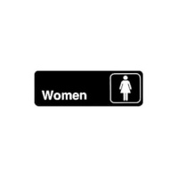 Winco Black Women Information Sign with Symbol 3 x 9 inch Winco Black Women Information Sign with Symbol 3 x 9 inch