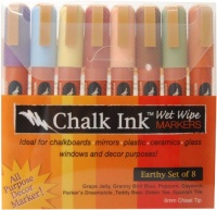 Chalk Ink 6mm Earthy Wet Wipe Markers, 8-Pack Chalk Ink 6mm Earthy Wet Wipe Markers, 8-Pack