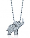 Alex Woo Little Luck Diamond and 14k White Gold Elephant Pendant Necklace, 16