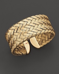 Bold, woven yellow sterling silver cuff by Roberto Coin. Bold, woven yellow sterling silver cuff by Roberto Coin.