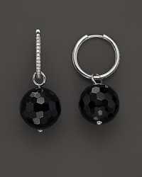 Lisa Nik Sparkle Diamond Hoops with Detachable Black Onyx Lisa Nik Sparkle Diamond Hoops with Detachable Black Onyx