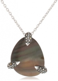 Judith Jack Kauai Sterling Silver, Marcasite and Black Mother of Pearl Pendant Necklace, 18 Judith Jack Kauai Sterling Silver, Marcasite and Black Mother of Pearl Pendant Necklace, 18