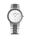 From dusk till dawn, this stainless steel watch from Skagen is the ultimate in sleek, modern design, boasting advanced Japanese quartz movement. Wear it for supreme round the clock style.