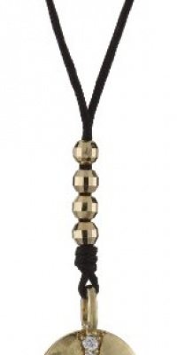 Mizuki 14k Diamond Gothic Cross Necklace On Poly Silk Cord, 26 Mizuki 14k Diamond Gothic Cross Necklace On Poly Silk Cord, 26