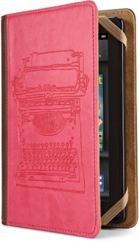 Verso Typewriter Case Cover by Molly Rausch (Fits Kindle Fire), Pink/Tan