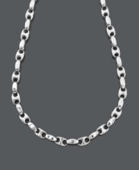 Curb your look in sophisticated style. Men's necklace features a solid stainless steel chain featuring a crafty round link. Approximate length: 24 inches.