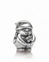 PANDORA's sterling silver gnome charm holds a bouquet of fresh wildflowers in his hands.