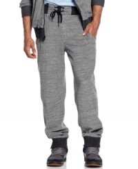 Sean John track pants with the kind of luxe detailing-contrast ribbing, slanted pocket openings, zipper closures-that make them simply extraordinary. Sean John track pants with the kind of luxe detailing-contrast ribbing, slanted pocket openings, zipper closures-that make them simply extraordinary.
