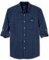 Check classic cool style off your list with this checked shirt from Guess.